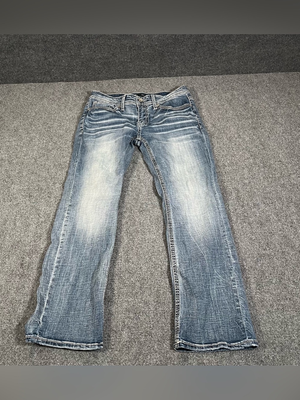 Bke Aiden Jeans Men’s Size 32x28 Medium Wash Whiskered Western Preppy Casual Y2K